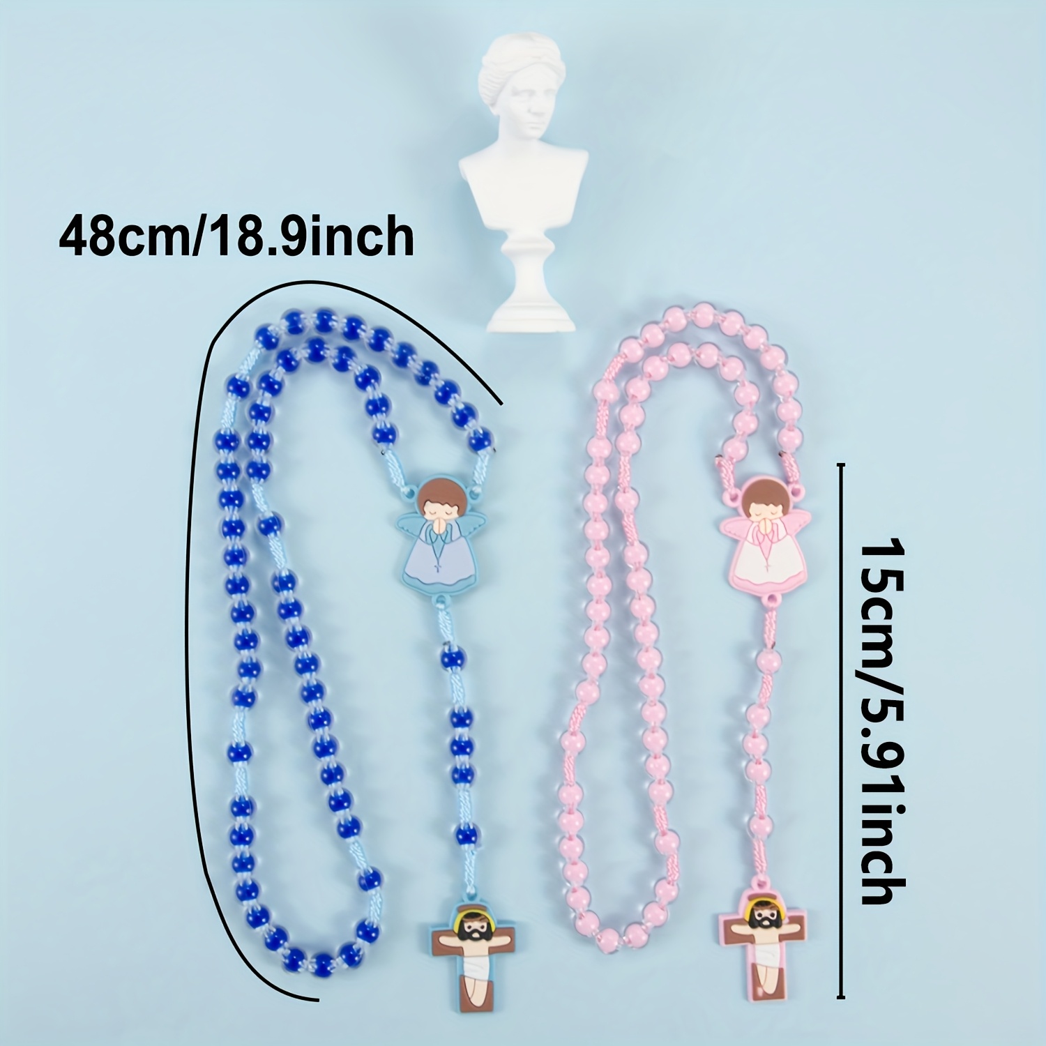 Exquisite Acrylic Silicone Religious Rosary Necklace, Unique Gift